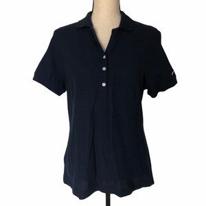 WOMENS NIKE GOLF NAVY BLUE COTTON PIQUE POLO SHIRT